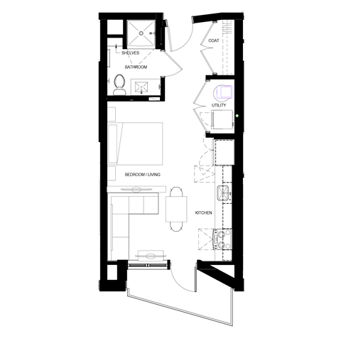 floor plan of 55 north luxury apartments to rent in the north end of boston